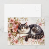 Katze Aquarell Postkarte (Vorne/Hinten)