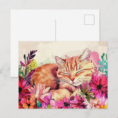 Katze Aquarell Postkarte (Vorne/Hinten)