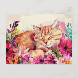 Katze Aquarell Postkarte