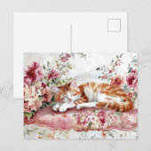 Katze Aquarell Postkarte (Vorne/Hinten)