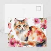 Katze Aquarell Postkarte (Vorne/Hinten)