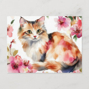 Katze Aquarell Postkarte