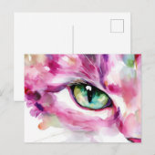 Katze Aquarell Postkarte (Vorne/Hinten)