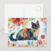 Katze Aquarell Postkarte (Vorne/Hinten)