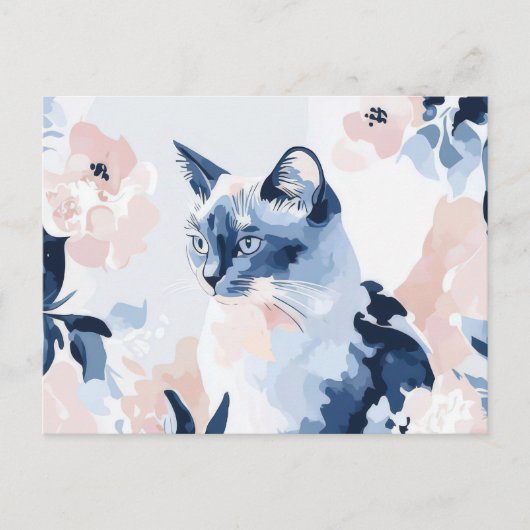 Katze Aquarell Postkarte (Vorderseite)