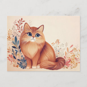 Katze Aquarell Postkarte