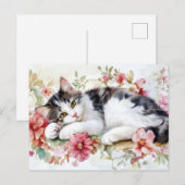 Katze Aquarell Postkarte (Vorne/Hinten)