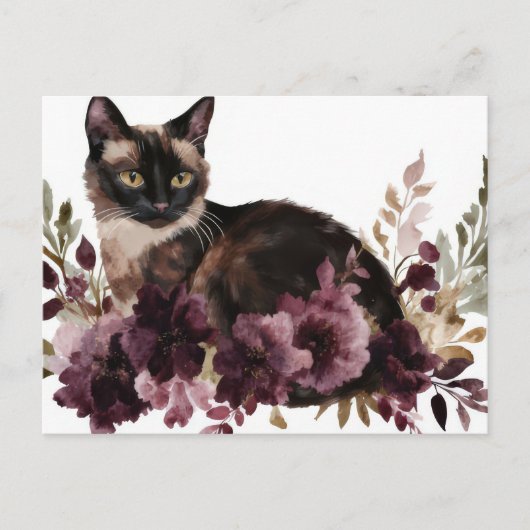 Katze Aquarell Postkarte (Vorderseite)