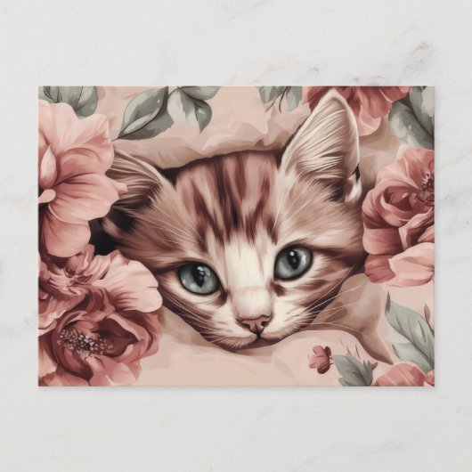 Katze Aquarell Postkarte (Vorderseite)