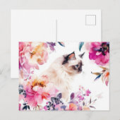Katze Aquarell Postkarte (Vorne/Hinten)