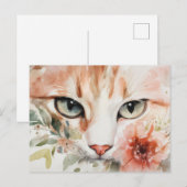 Katze Aquarell Postkarte (Vorne/Hinten)