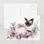 Katze Aquarell Postkarte (Vorne/Hinten)