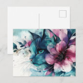 Katze Aquarell Postkarte (Vorne/Hinten)