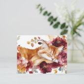 Katze Aquarell Postkarte  (Stehend Vorderseite)