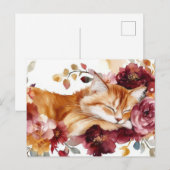 Katze Aquarell Postkarte  (Vorne/Hinten)