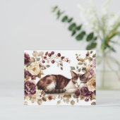 Katze Aquarell Postkarte (Stehend Vorderseite)