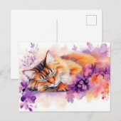 Katze Aquarell Postkarte (Vorne/Hinten)