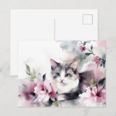 Katze Aquarell Postkarte (Vorne/Hinten)