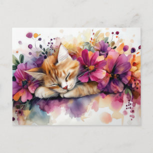 Katze Aquarell-Postkarte Postkarte
