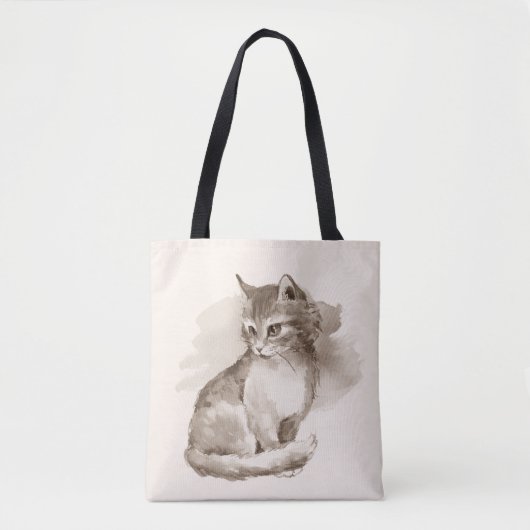 Katze. Aquarell Tasche (Vorderseite)