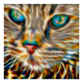 Katze "Art 20" x 20", Plakatpapier (Semi-Gloss) Poster