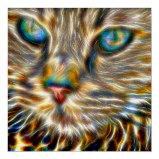 Katze "Art 20" x 20", Plakatpapier (Semi-Gloss) Poster (Vorderseite)