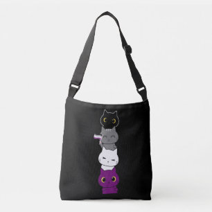 Katze Asexueller Stolz Niedliche Ace Flag Tierfü Tragetaschen Mit Langen Trägern