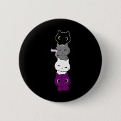 Katze Asexueller Stolz Niedliche Ace Flag Tierfüßl Button (Vorderseite)