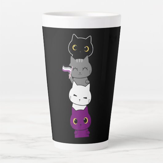 Katze Asexueller Stolz Niedliche Ace Flag Tierfüßl Milchtasse (Vorderseite)