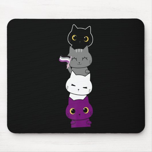 Katze Asexueller Stolz Niedliche Ace Flag Tierfüßl Mousepad (Vorne)