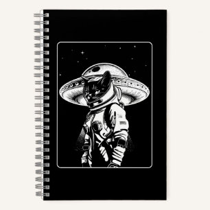 Katze Astronaut Alien UFO Science Fiction Notizblock
