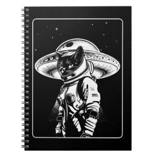 Katze Astronaut Alien UFO Science Fiction Notizblock