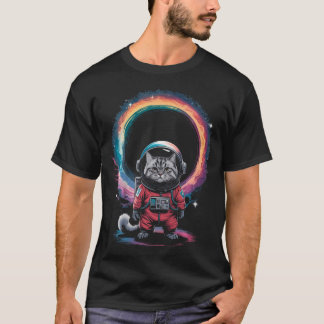 Katze Astronaut Astronomie Astrophysik Wissenschaf T-Shirt