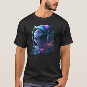 Katze Astronaut in Raumanzug und Helm im Kosmos T-Shirt