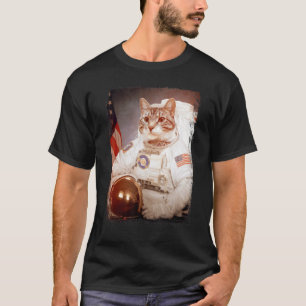 Katze Astronaut Mond Raum Mission Tier Astronaut T-Shirt