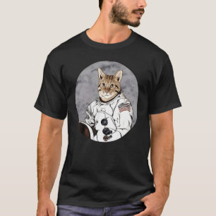 Katze Astronaut Raumschiff Süße Katze Fell Pfoten  T-Shirt
