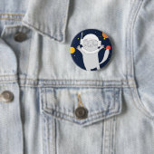 Katze Astronaut Tier mit Helm-Kliterabor Button (Beispiel)