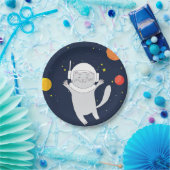 Katze Astronaut Tier mit Helm-Kliterabor Pappteller (Party)