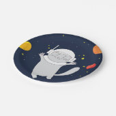 Katze Astronaut Tier mit Helm-Kliterabor Pappteller (Schrägansicht)