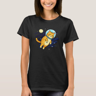 Katze Astronaut Weltraum Mond Tierliebhaber Mutter T-Shirt