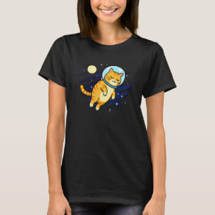 Katze Astronaut Weltraum Mond Tierliebhaber Mutter T-Shirt