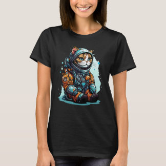 Katze Astronautenhelm Weltraumforscher Astronauten T-Shirt