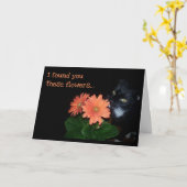 Katze Ate Your Birthday Blume Karte (Gelbe Blume)