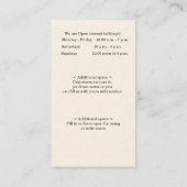 Katze auf Buch-Visitenkarte Visitenkarte (Rückseite)