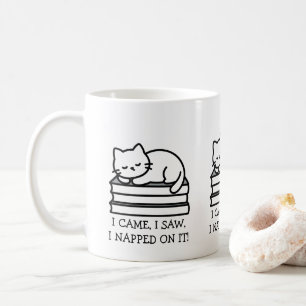 Katze auf Büchern - Ich kam, ich sah, ich schlief Kaffeetasse