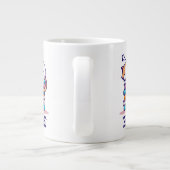 Katze auf Buchstapel Niedlicher Personalisierter L Jumbo-Tasse (Rückseite)