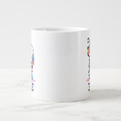 Katze auf Buchstapel Niedlicher Personalisierter L Jumbo-Tasse (Vorderseite)