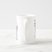 Katze auf Buchstapel Niedlicher Personalisierter L Porzellantasse (Rückseite)