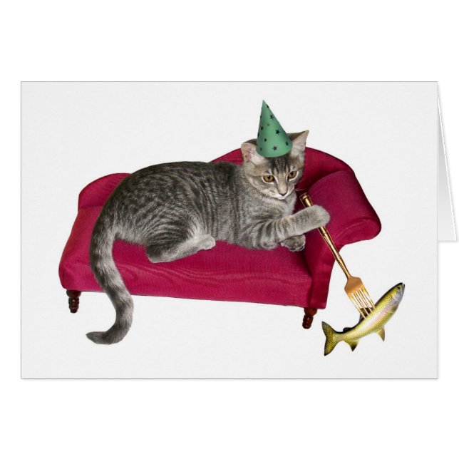 Katze auf Couchkarte (Vorderseite (Horizontal))