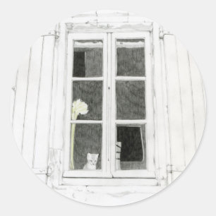 Katze auf dem Aufkleber